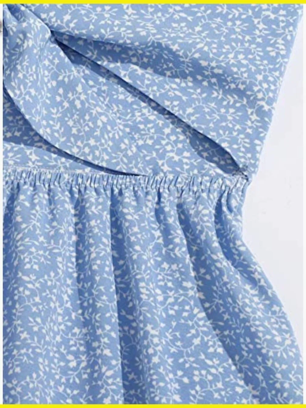Boho Floral Print Twist Front Cami Mini Dress Swing A-Line Summer Chic